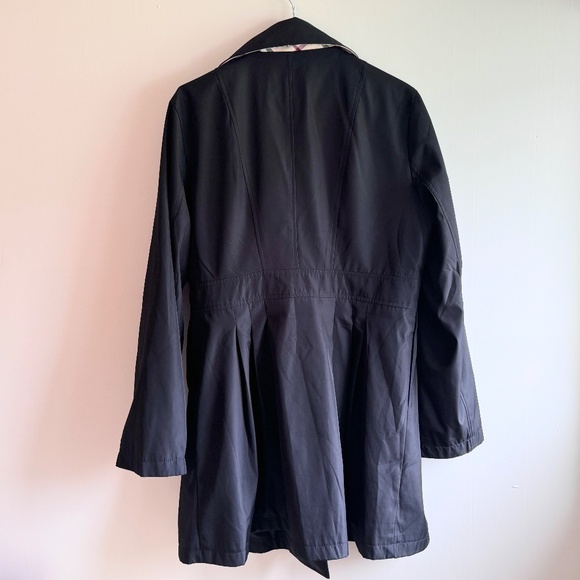 Burberry Rain Jacket Black Trench Nova Plaid Lined Size S / XS - Picture 4 of 6
